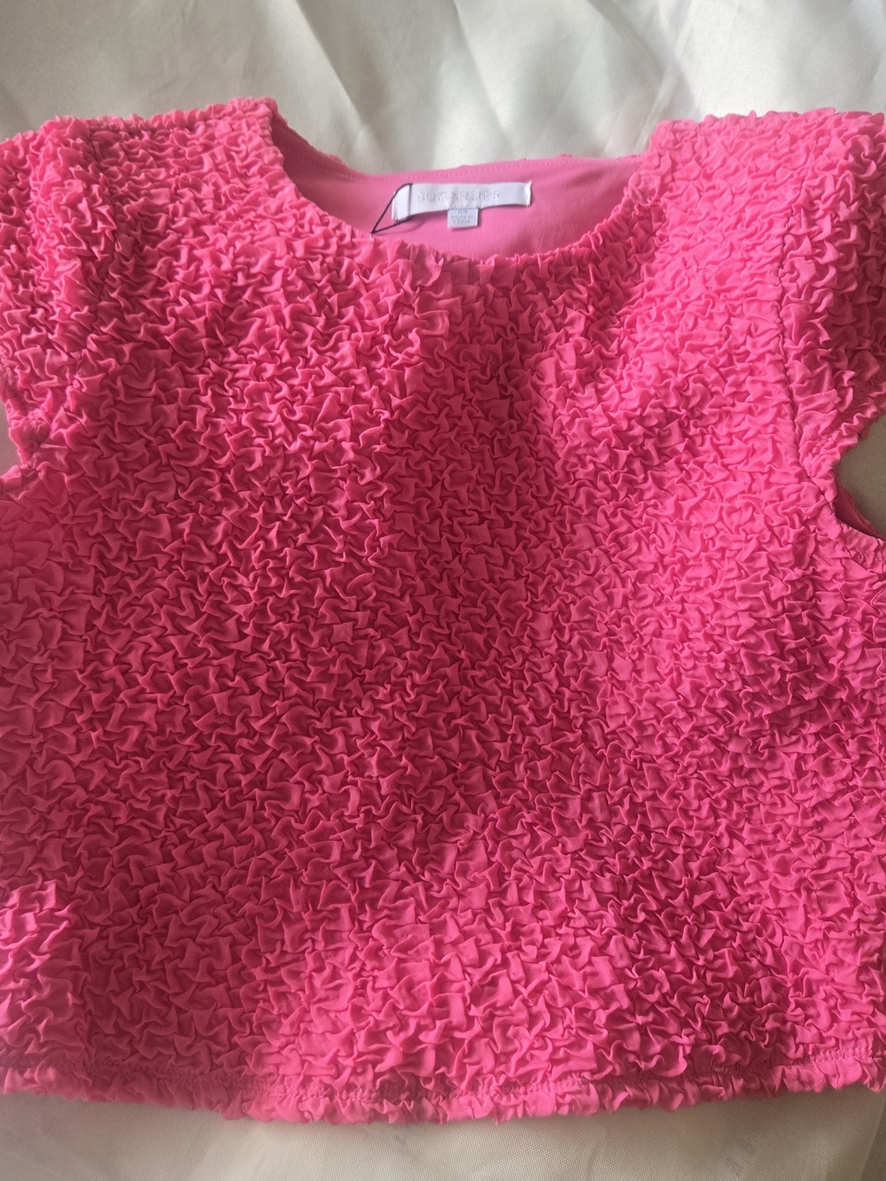 Sugarlips Hot Pink Textured Cap Sleeve Top